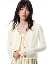 Women's Cropped Tie-Front Knit Cardigan